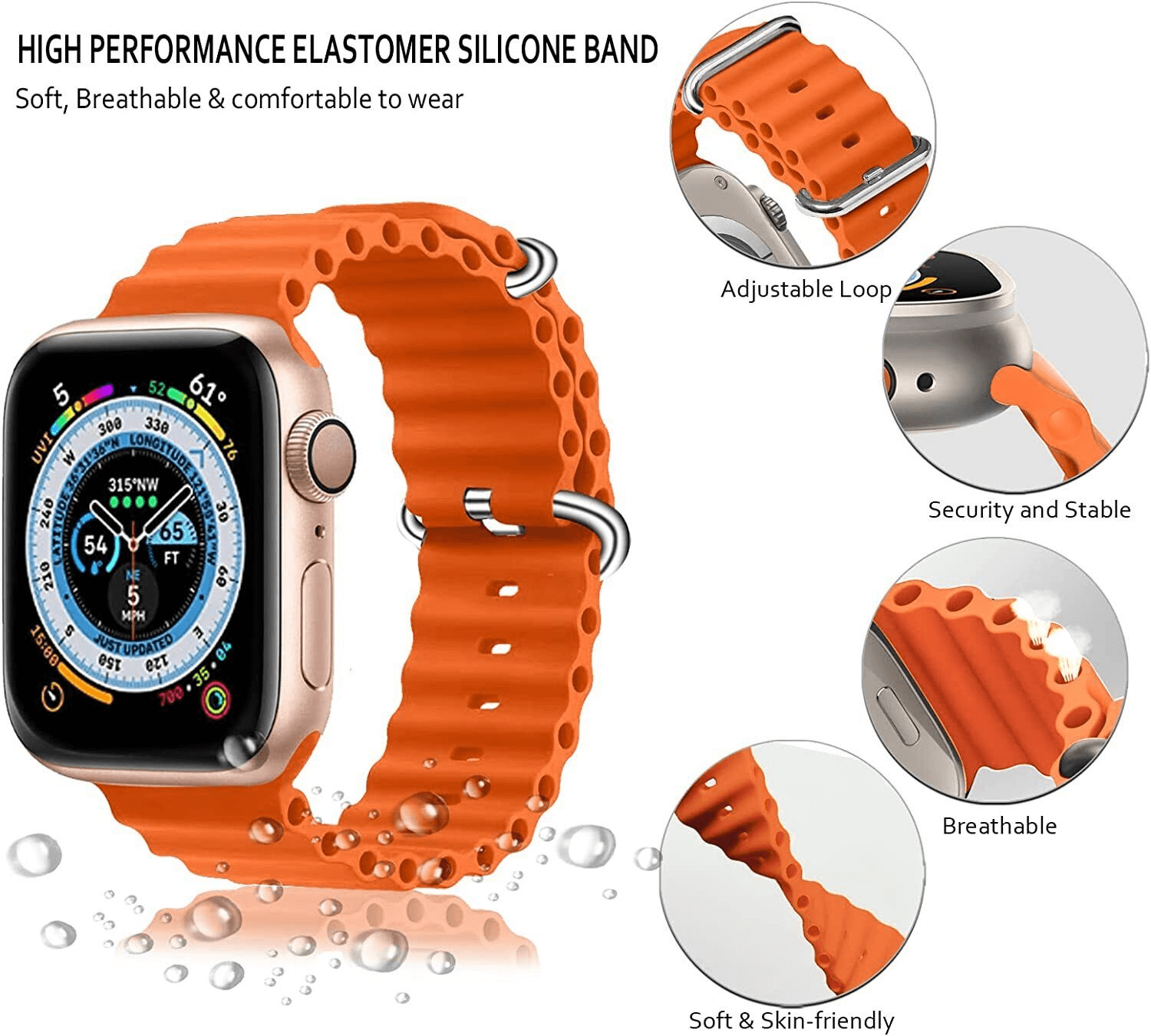 Ocean Strap For Apple Watch Series 11 /10 /9 /8 /7 /SE /6 /5 /4 /3 /2 /1 Ultra 2 /3 Wristband Replacement Band 38mm 40mm 41mm 42mm 44mm 45mm 46mm 49mm Ocean Strap For Apple Watch Series 11 /10 /9 /8 /7 /SE /6 /5 /4 /3 /2 /1 Ultra 2 /3 Wristband Replacement Band 38mm 40mm 41mm 42mm 44mm 45mm 46mm 49mm